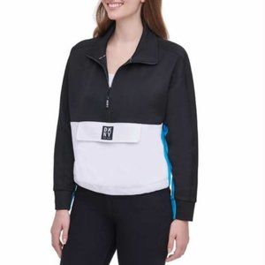DKNY Sport Logo Color Block Half-Zip Pullover